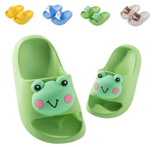 Scarpe da Spiaggia e Piscina Ragazzi Ragazze Infradito Ciabatte da Bagno Bambino Bambini Sandali Estivi Antiscivolo Doccia Pantofole Slippers Verde 762 27/28 (Dimensioni Etichetta 180mm)