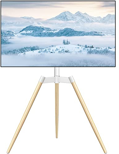 Support TV Universel avec Trépied RFIVER - Trépied Easel - Écrans mesurant Entre 32 et 65 Pouces - Téléviseurs LCD/LED/OLED/QLED - Pivotement et Hauteur réglable - VESA 400x400 - Blanc