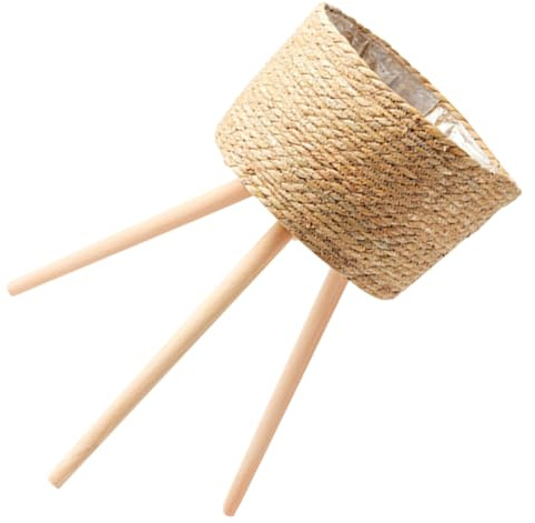 SUPVOX Pot De Fleurs sur Pied en Rotin Tressé Panier À Plantes pour Intérieur Balcon Jardin Et Bureau Support Décoratif pour Jardinière 36.00 X 24.00 X 24.00 cm