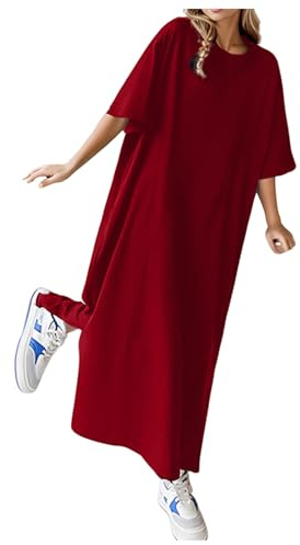 WVONIF Robe Femme Ete Coton Chic et Elegant l'église décontractée Impression en Chiffon à Manches Longues Paire avec Jupe Plissée Vêtements Femme Élégant De Soie Chemise Robe de Soirée （ Rouge, XXL