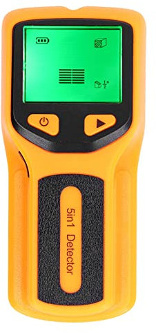 Leitungssucher Ortungsgerät, Elektronischer Bolzen Detektor 5 in 1 mit LCD Display für Holz, Metall, Kabel für Schränke, Fernsehgeräte, Garagenregale (Yellow)