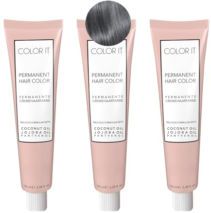 COLOR.IT by BM - Permanente Haarfarbe in Salonqualität, 3x 100ml (Mixton Grau, 3er Pack)