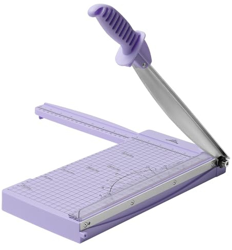 JIELISI A4 Paper Cutter Guillotine Trimmer,10 Sheets,12Inch,Purple | Manual Paper Trimmer with Safety Guard & Blade Lock, Ideal for Scrapbooking & Craft Projects,Sharp Blade for Straight Cuts