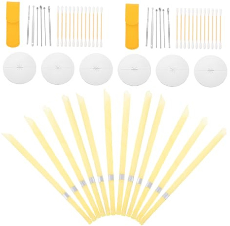 HEALEEP 2sets Candele per Orecchie Naturali Strumenti per Rimozione del Cerume con Piastre Protettive per Pulizia Orecchio Casa