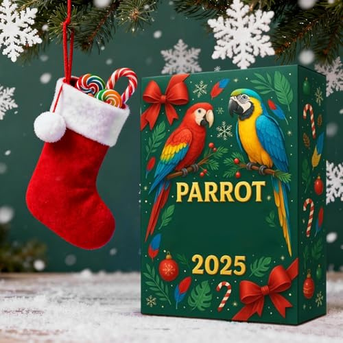 2025 jul nedräkningskalender, 2D platt akryl julprydnad - 2025 nedräkningskalender liten papegoja prydnad, dekoration för kvinnor pojkar flickor ungdom tonåringar fru man son dotter familj