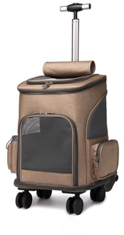 Lupo & Felix Passeggino per Gatti e Cani Piccoli 4 in 1 – Zaino Trasportino Staccabile e Pieghevole, Trolley da Viaggio con Ruote Ammortizzate e Rete Traspirante – Max 9kg –