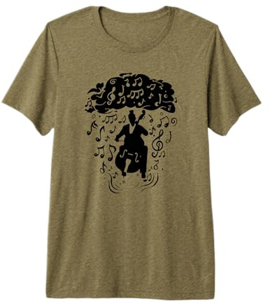 Musicien violoncelliste Pluie-Musique-Notes Violoncelle T-Shirt Haut de Gamme
