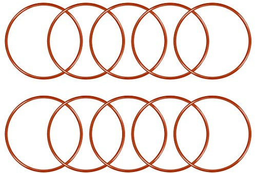 sourcing map Silicone Joint torique VMQ Anneaux Joint étanchéité Rouge 10PCS 52mmx48mmx2mm