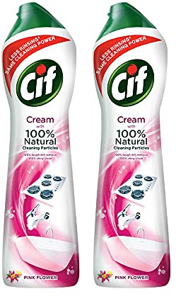 Cif Lot de 2 nettoyants multi-usages avec crème et microcristaux - Fleurs roses - 500 ml