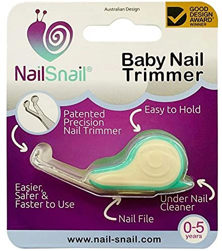 NAIL SNAIL Kit per la cura delle unghie del bambino. Set per la cura delle unghie del bambino: tagliaunghie per bambini, lima e detergente per unghie. Ideale per neonati, neonati e bambini. Più sicuro