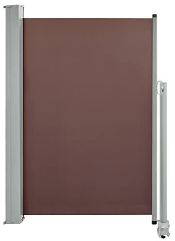 vidaXL Tenda Laterale Retrattile da Patio Chiusura Automatica Tendalino Privacy Parasole Frangivento Telaio in Ferro 120x300 cm in Tessuto Marrone