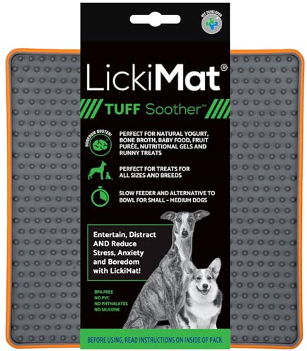 Lickimat Soother Leckerlimatte, Tuff, für Hunde, orangefarben