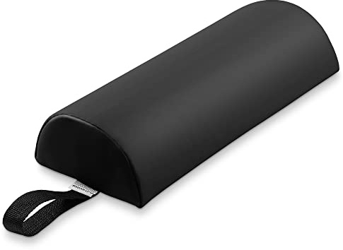 Saloniture Half Round Neck Massage Table Bolster Pillow Pad - 13 x 6 x 3 Inch - Black