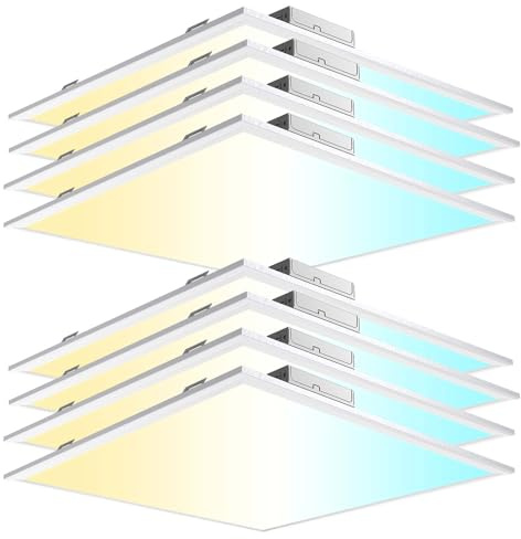 AIKVSXER 2x2 Led Flat Panel Light 8 Pack - 40W Color Switchable 3000K/4000K/5000K, 4400LM Triac Dimmable 2x2 Led Light Drop Ceiling, AC 120V Back-Lit Recessed Drop Ceiling Lights for Office, Home
