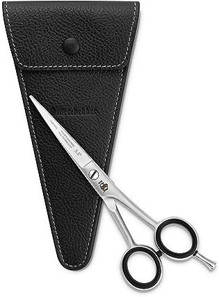 Störtebekker® Premium Bartschere Schwarz - 5,5 Zoll - Bart Schere rostfreier Edelstahl - Barttrimmer Herren - Nasenhaartrimmer - Geschenkidee - inkl. Echtleder Etui - Made in Germany, Solingen