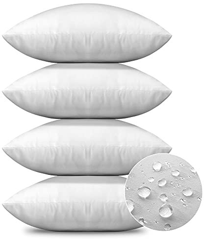 Artscope 4er Set wasserdichte Kissenfüllung 50 x 50 cm - Kisseneinsätze im Freien - Füllkissen Kopfkissen Sofakissen für Patio Garten Sofa Bauernhaus Dekor