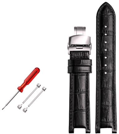 ROWCES Bracelet de montre en cuir 22 * 13mm/20 * 11mm, bracelet de montre cranté, accessoires de montre pour hommes