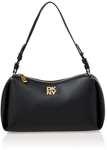 DKNY Remy Shoulder Bag, Bolsa de Hombro Mujer, Negro/Dorado, One Size