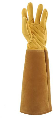 Fdit , da Lavoro Lunghi Antiusura e Antiforatura in Pelle di Pecora per Cespugli Spinosi di Bacche, Potatura di Rose, Potatura di Arbusti (S)