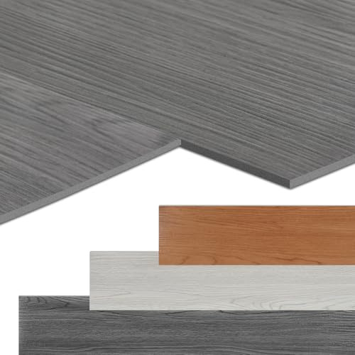 Jopassy PVC-golvbeläggning självhäftande, vinylgolv ca 5 m² 36 plattor, halkfri vattentät, golvplattor 91,5 x 15,2 cm laminatgolvbrädor, vinylplattor för golvvärme, mörkgrå