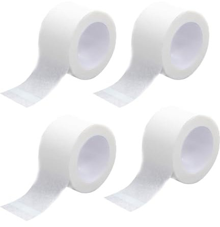 4 Rouleaux Ruban Micropore Médical 2,5cm x 9,14m,Bande Hypoallergénique Respirante,Sparadrap Flexible pour la fixation et le soutien, bande de gaze autocollante et bandages