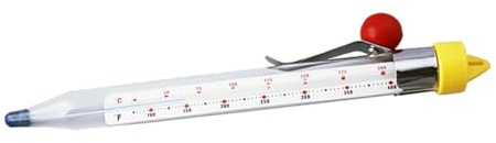 jojofuny Termometro da Cucina in Vetro Temperato per Zucchero e Sciroppo con Clip Resistente alle Alte Temperature per Marmellate Caramelle e Frittura