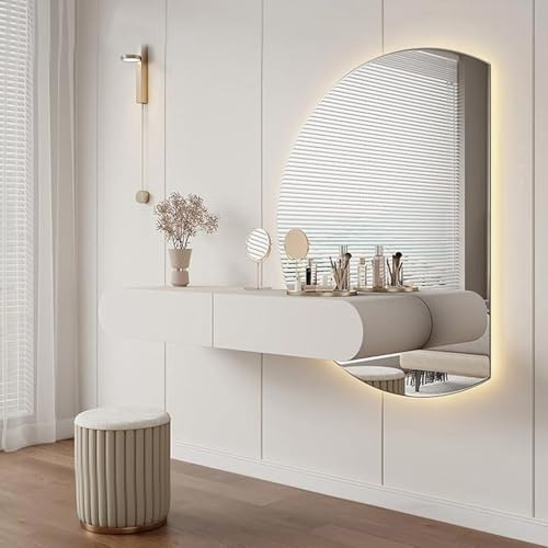 Väggmonterat flytande sminkbord med låda hörnbyrå för sovrum och vardagsrum snygg makeupnizer platsbesparande design