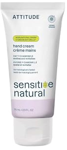 ATTITUDE Hand Cream for Sensitive Skin with Oat, EWG Verified, Dermatologically Tested, Vegan, Chamomile, 2.5 Fl Oz