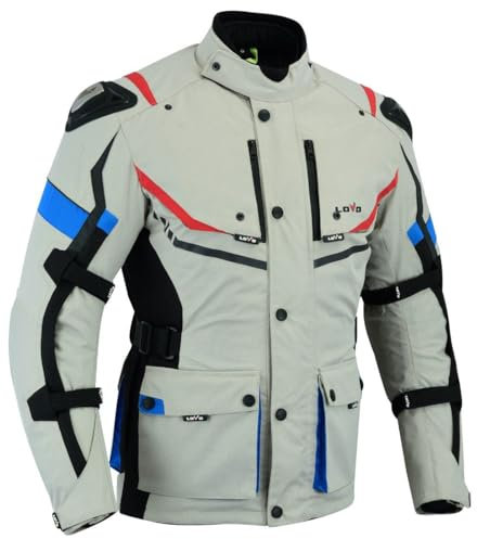 LOVO - Giacca Moto Tricapa 4 Stagioni Uomo - Giacca Moto Uomo con Protezioni Omologate per Inverno ed Estate - Giacca ad Alta Protezione Lunghezza 3/4 - Funzionalità e Sicurezza Totale, grigio