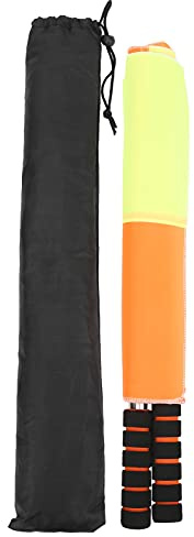 Wisecoco Drapeau D'arbitre De Football, Poignée en éponge Antidérapante, Drapeaux De Juge De Ligne De Football avec Sac, pour Le Stade étudiant De L'aire De Jeux De L'école