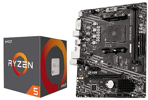 INLAND AMD Ryzen 5 5500 Unlocked Desktop Processor with MSI A520M-A PRO Gaming Motherboard (AMD AM4, DDR4, PCIe 4.0, Micro-ATX),