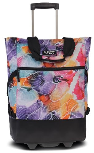 Punta Wheel Print Einkaufstrolley Einkaufsroller Einkaufswagen Shooping Trolley 10008, Farbe:Violett/Bunt