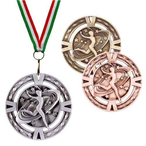 Generico Medaglia Danza Personalizzata (Diametro 60mm Argento)