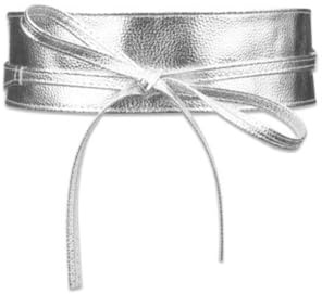 Ceinture Obi Large à Noeud Noué pour Femme - Argent