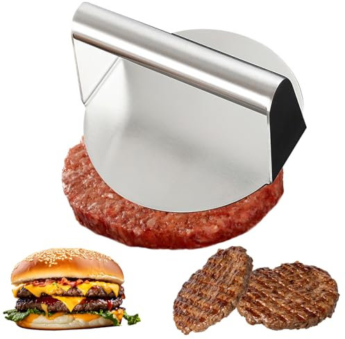 FairyPeach Macchina per Hamburger, Burger Smasher, Pressa Hamburger Acciaio Inox, Pressa per Hamburger Smash, Schiaccia Carne, Pressa Cottura, Rotondi Burger Attrezzo Macchinetta, Burger Machine