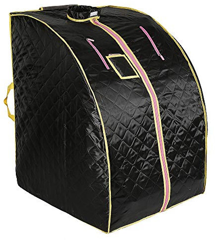 Sauna à vapeur- Tente spa Sauna Infrarouge- Boîte de Sauna Domestique Portable- Avec hammam, vapeur corporelle, cabine de sauna (L70*W80*H98cm,noir)