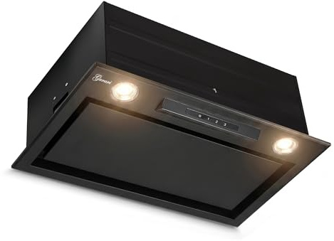 Gurari Cappa aspirante da 52 cm GCH B 545 BL 52 PRIME • Cappa aspirante da incasso nera • Blocco ventola/cappa da soffitto 1000 m³/h • Cappa aspirante da incasso con Touch Control e telecomando • Aria