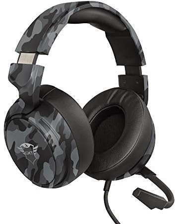 Trust Gaming Casque Gamer GXT 433k Pylo Casque Micro pour Consoles et PC, Filaire, Jack 3.5mm, Câble Tressé, Microphone Repliable pour PS4, PS5, Xbox Series X, Xbox One, Nintendo Switch - Camo Noir