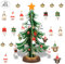 YiYa Mini albero di Natale da tavolo in legno Set di giocattoli natalizi con 18 mini ornamenti natalizi e 1 stella per decorazioni natalizie Decorazioni tavolo Regalo di Natale (Piccolo)