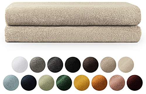 Blumtal - 2 badhanddukar - badhandduk 70 x 140 - set med sand och badhandduk - bomull - Oeko-TEX® certifierad