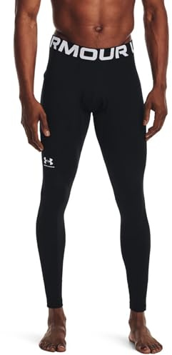 Under Armour Herren UA CG Armour Leggings, ultrawarme Sportleggings, Laufhose für Männer mit 4-Way-Stretch und Anti-Geruchs-Technologie, Schwarz / / Weiß, XS