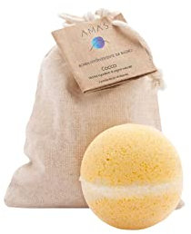 AMAS Bomba Effervescente Profumata da Bagno - Nutriente e Idratante- COCCO - Fatta a mano in Italia - Naturale, Vegan e Plastic Free - Profumata - Aromaterapia - Idea Regalo
