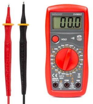 Velleman Multimètre numérique, pour la mesure de courant CA/CC, tension CA/CC, résistance, diodes et continuité, avec cordons de mesure