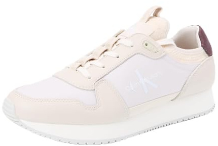 Calvin Klein Runner Sneaker Hombre Retro Sock Calzado, Beige (Eggshell/C White), 41