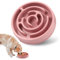 Joyfia Slow Feeder Dog Bowl, Anti-Choking Puzzle Feeding Bowl for Dry, Wet and Raw Food, Slow Down Eating, Prevents Overeating, Puppy Training, Maze Dog Dishes for Small Medium Breeds Cats Pets (Pink)