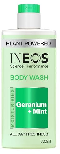 INEOS Skin Science - All Day Freshness With Provitamin B5 Body Wash Geranium + Mint - With SkinActiv Cooling Tech™ - Plant Powered 300ml
