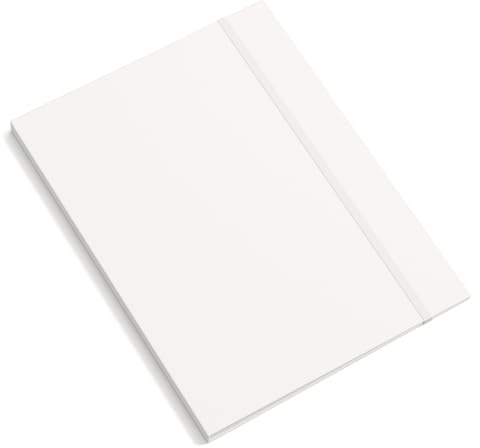BIGSO PAULINA Porte-documents A4 avec élastique - Porte-documents pour documents, fichiers, documents, etc. - Porte-documents en panneau de fibres et papier - Blanc
