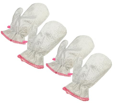 DEARMAMY 1 Set Guanti in Lavaggio in Seta D'argento Lavastoviglie Di Grandi Dimensioni Uv I Guanti Per Lavare I Piatti Sono I Migliori Guanto Lavapiatti Fodera in Pvc 4 Pezzi