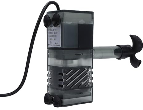 Denash Bomba de Agua para Tanque de Peces, Bomba de Agua con Filtro USB, Multifuncional y de Alta Eficiencia, Bomba de Agua de Fuente de Acuario Sumergible de bajo Ruido para Tanques