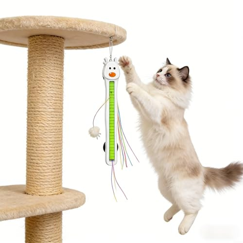 Juguete de cuerda voladora de movimiento automático para gatos, juguete para gatos de movimiento inteligente, juguetes plegables de velocidad ajustable, para jugar y hacer ejercicio, perros y gatos